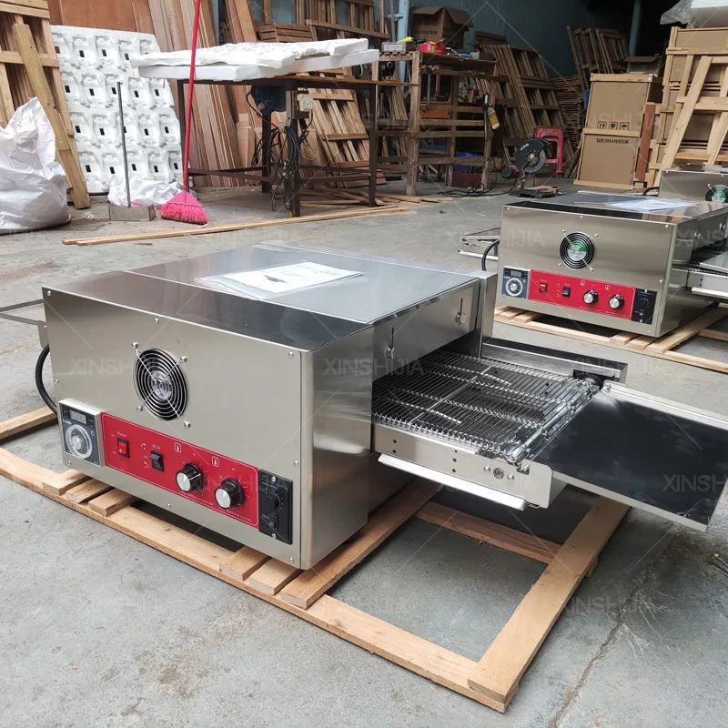 Commercial electric gas 12 18 32 inch countertop conveyor belt roti pita bread pizza baking machine