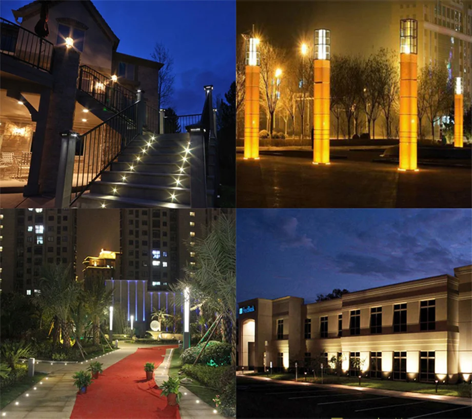 3W 110V RGB LED Buried Underground Light Foot Bulb Stainless Steel Garden Park Plaza Street Ground Lighting Inground Floor Lamp
