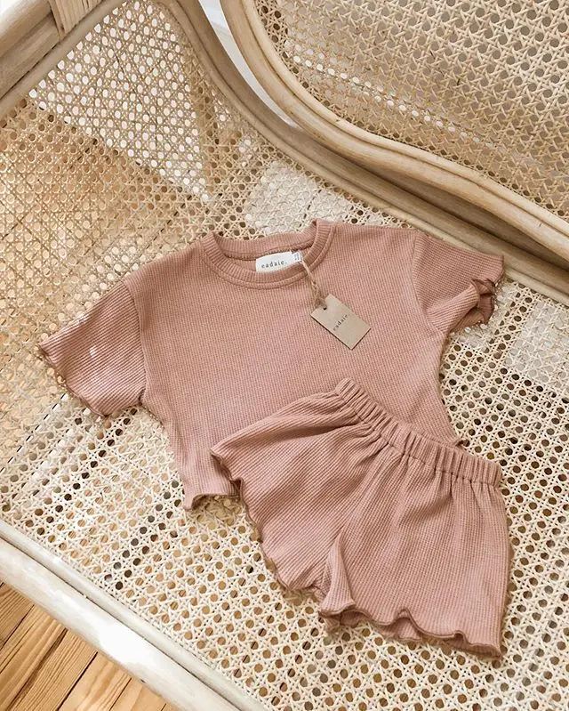 Winter Thick Rib Pattern Blush Tops Kids Boys Girls Casual Sweater Elastic Hem Shirts