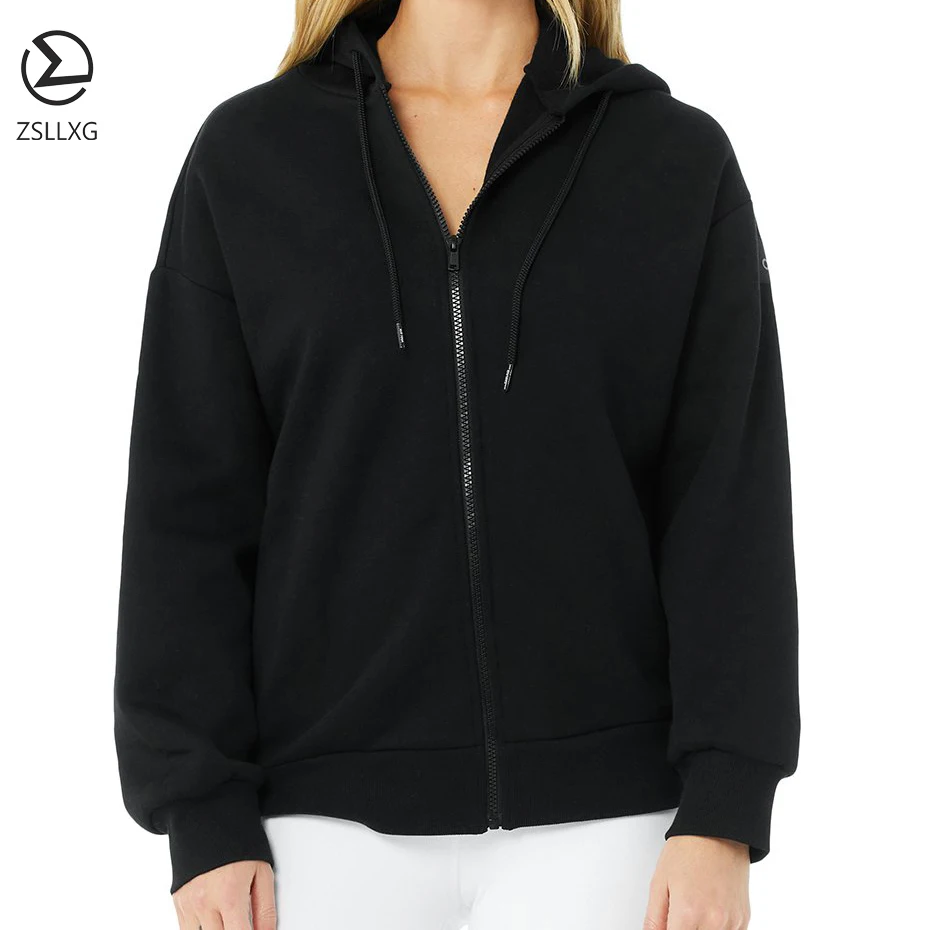 Custom wholesale zipper hoodies sweatshirts hign quality jacket hoodie Women blank full zip up hoodie