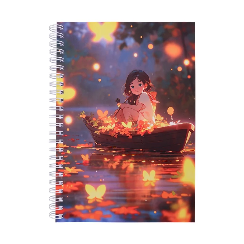 Manufacturer wholesale A5 horizontal notebook soft paper coil this cartoon side flip color print cover pattern notepad