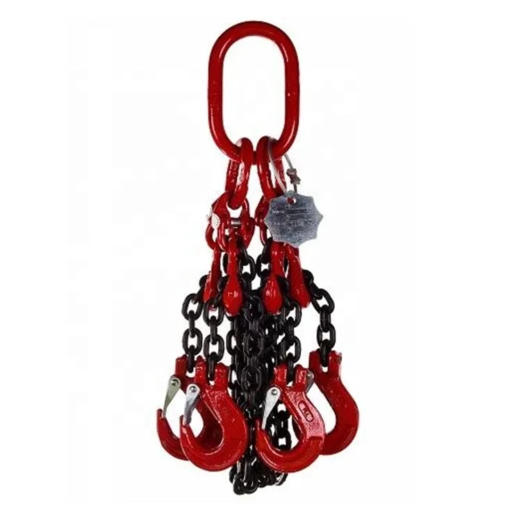 Rigging 4 strand chain sling 4 legs adjustable lifting chain sling