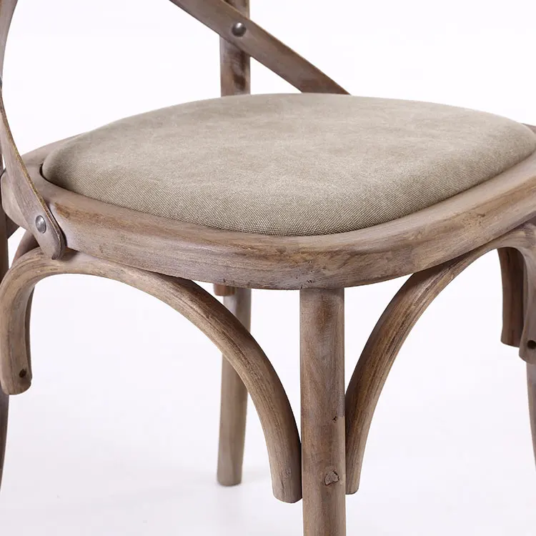 
Wholesale Popular Natural Wood Ksf25003 Canvas Antique Kids Cross Back Dining Chairs 