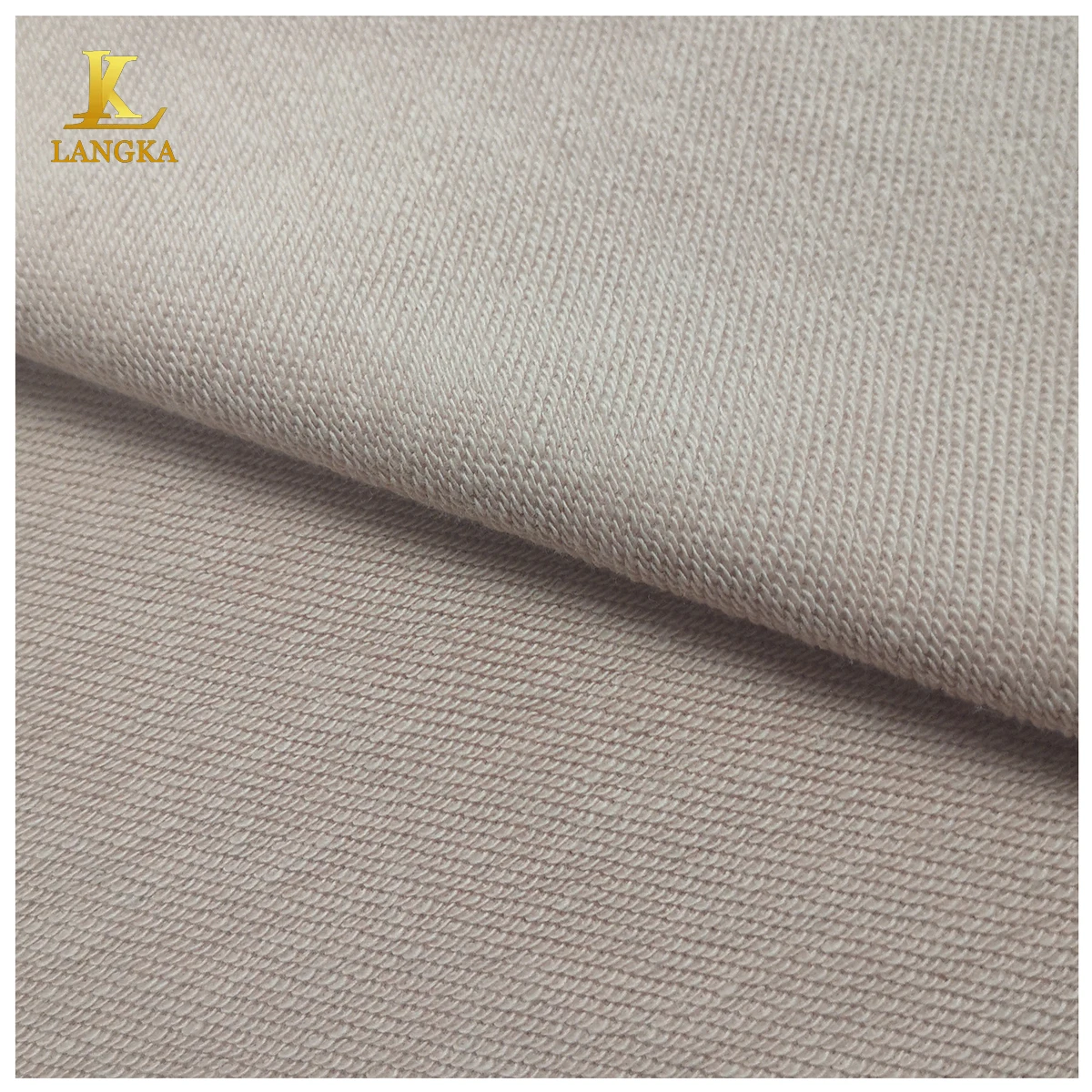 Langka soft plain dyed 320gsm 100 recycled polyester weft knit french terry fabric for sweater hoodies