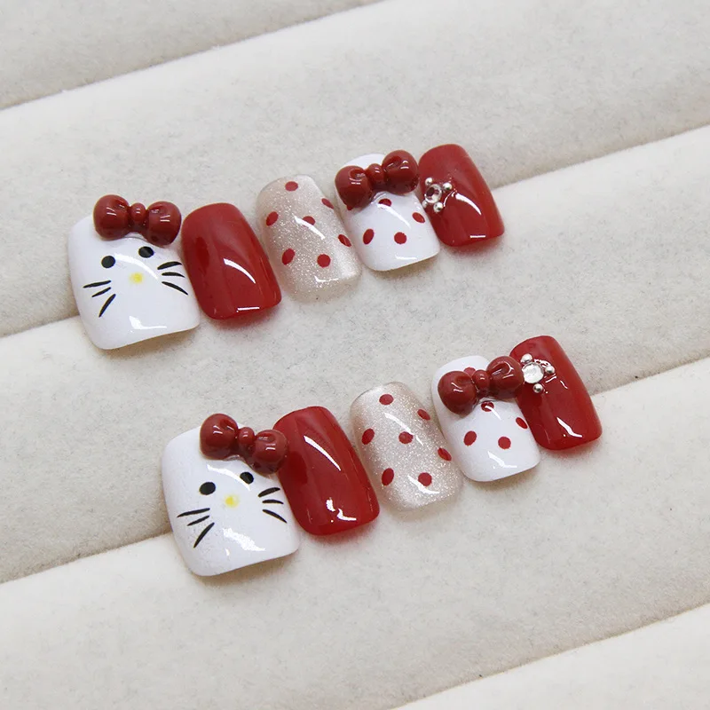 Cat eye style press on nails wholesale high quality fake nails Pattern Design Acrylic Tight Bonding Artificial fingernails