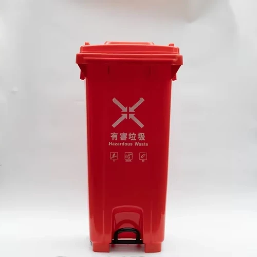 Custom Logo Public Large Outdoor Waste Bin Garbage Container 120 Liter Trailer Type Trash Can