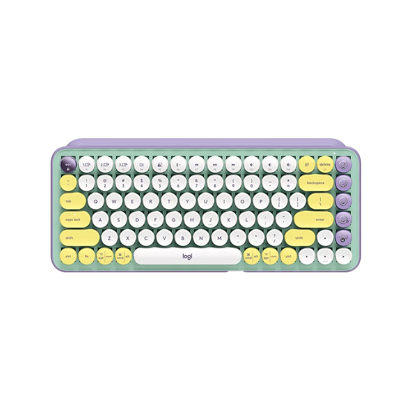 Клавиатура Logitech P OP KEYS, беспроводная механическая клавиатура, клавиатура с коричневым переключателем, ноутбук в стиле ретро, панк, маленькая пузырьковая клавиатура в горошек