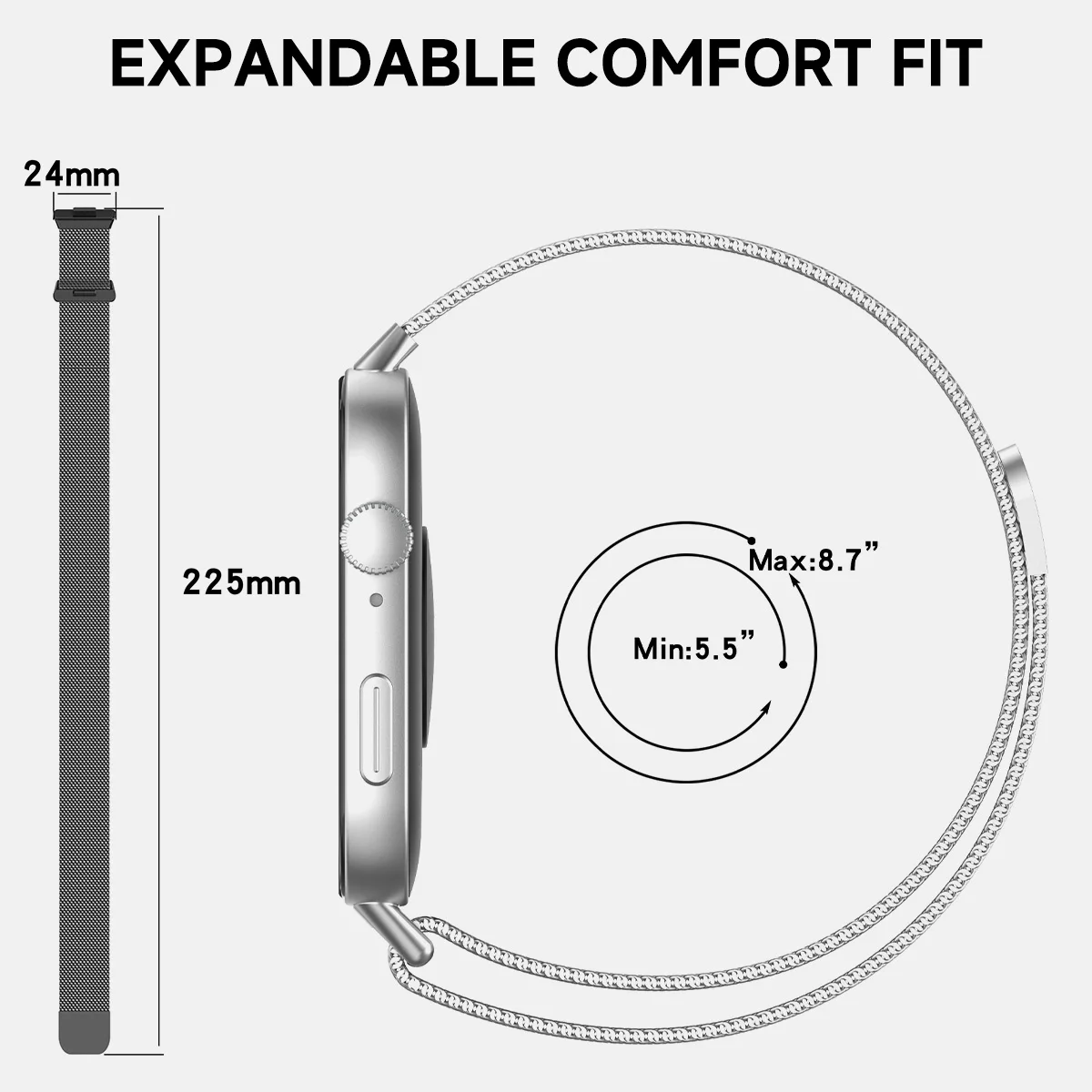 Milanese Loop Band For Huawei Watch Fit 3 Strap Smart Magnetic Stainless Steel Correa For Huawei fit 3 Watchband Accessories