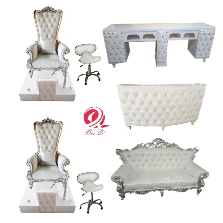 Spa salon no plumbing high back red velvet massage pedicure chair luxury