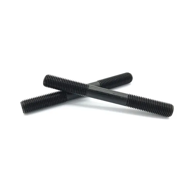 High strength black stud bolt custom thread length rod fastener supplier