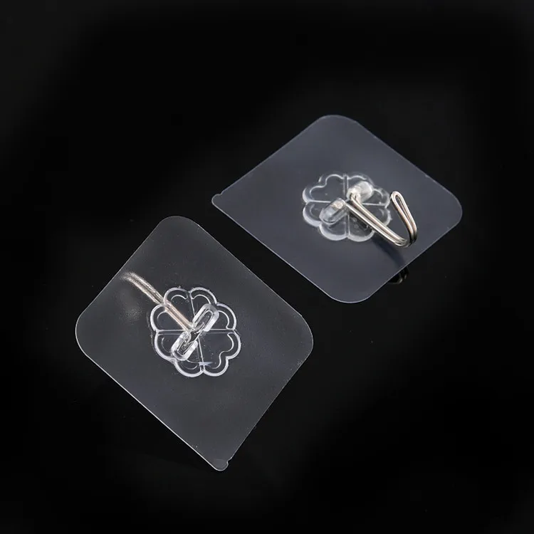 Factory Wholesale Kitchens Bathroom Bedroom Waterproof Oilproof Transparent Seamless Hooks Adhesive Wall Hooks