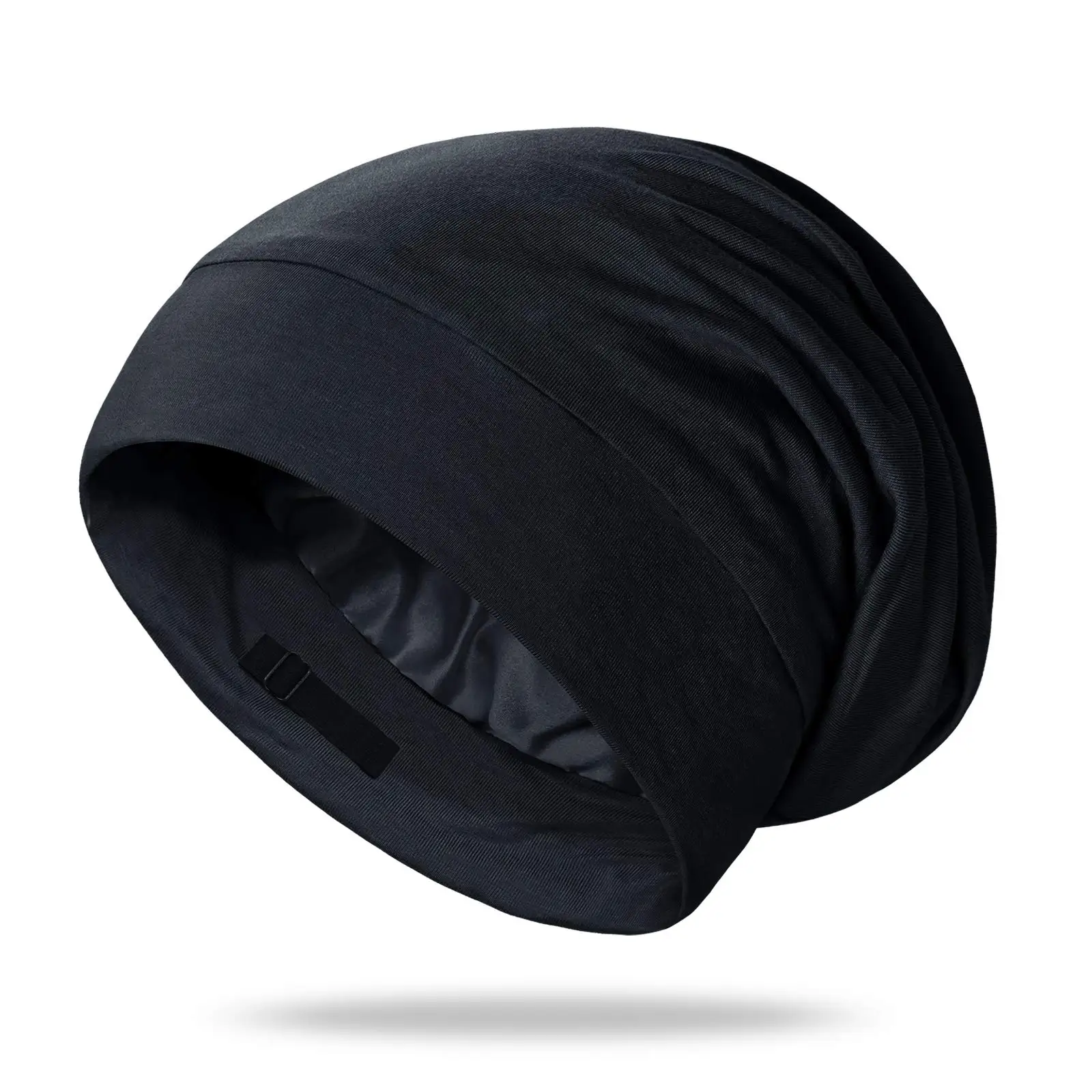 Double layers Modal Mulberry Silk Bonnet Silk Hair Bonnet for Sleeping Silk Sleep Cap Hair Warp with Adjusting Buckle