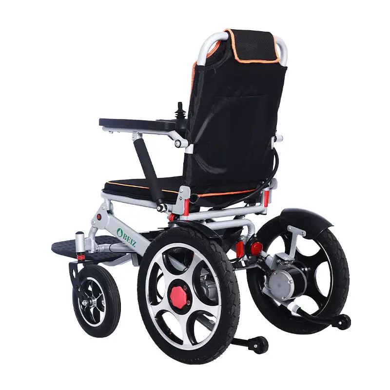 Shanghai BEIZ Brand New Portable Folding 500W Dual Motors Electric Wheelchair With 12Ah Battery Aluminium Wheels