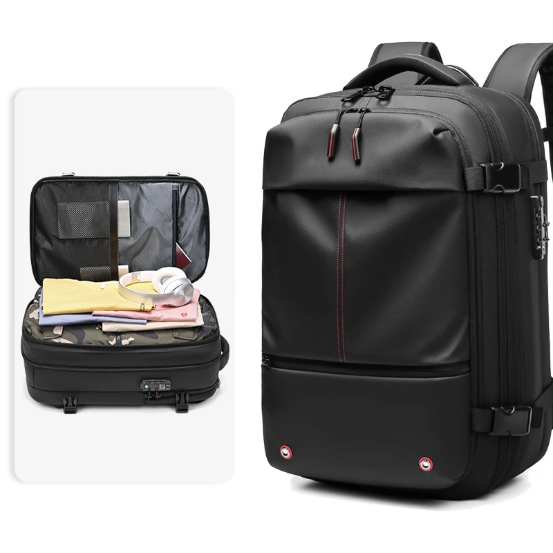 Expand Capacity Waterproof Men Women Travel School Business Laptop Backpack Vacuum Compression Carry On Backpack