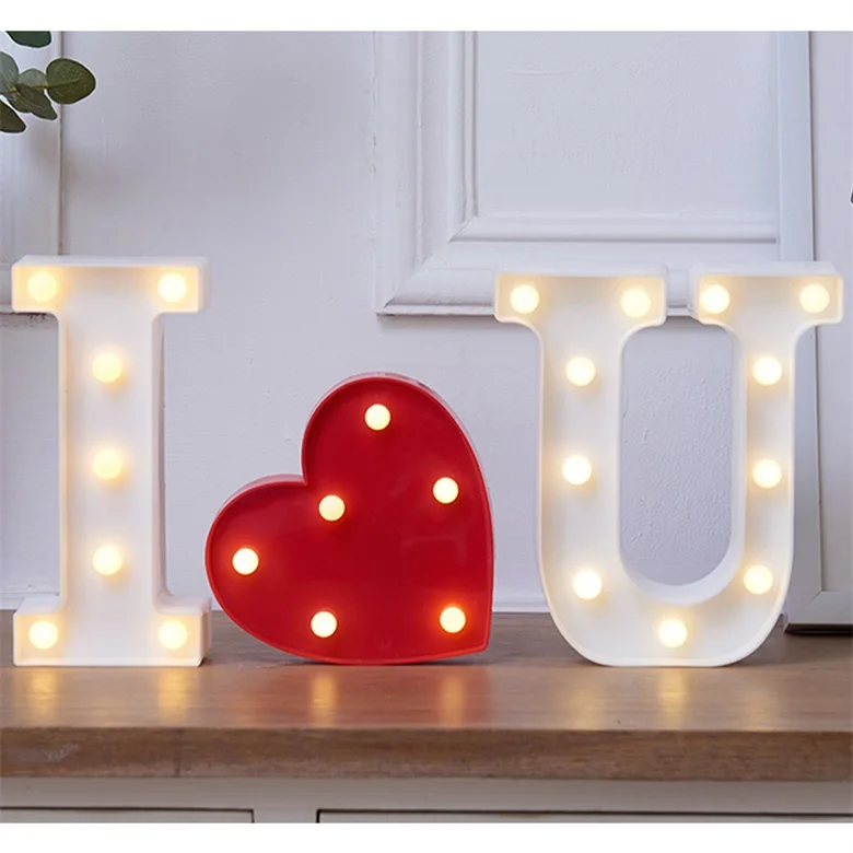 New trend pvc Alphabet Light letter sign for party wall letters battery powered decorative led lights