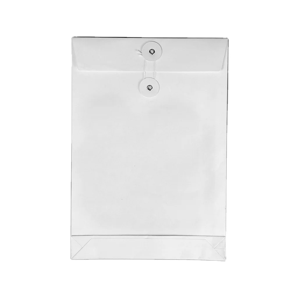 Custom Printing Mini Jewelry Packaging Black Brown Kraft Paper Envelope With Button And String