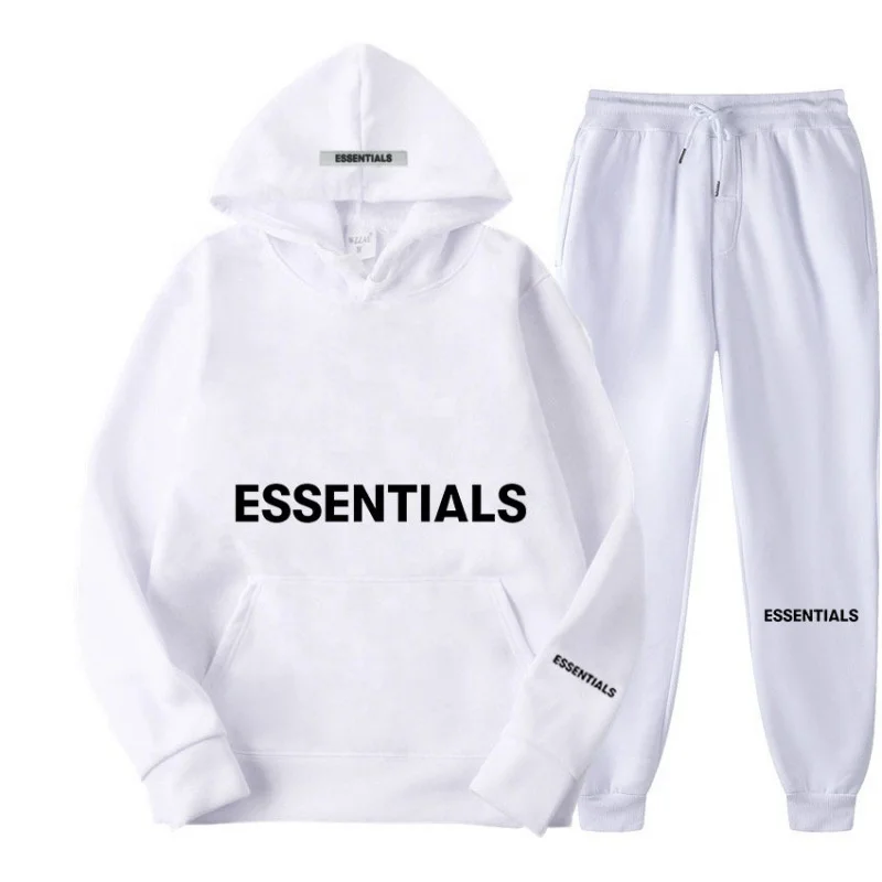 Wholesale oem customized 2 pieces unisex plain cotton oversized hoodie and jogger set with custom logo