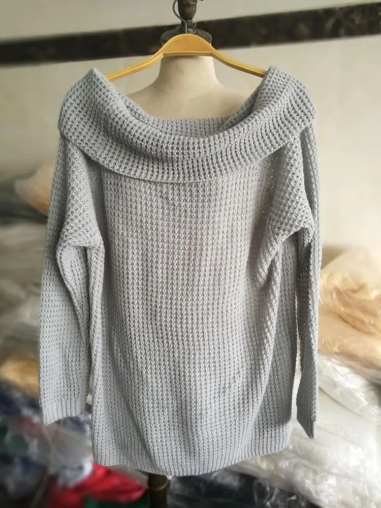 
Brand new autumn winter casual solid color hand knitted sweaters cashmere two piece women sweater with great price 