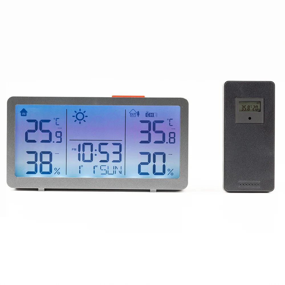 High/ low Outdoor Temperature Warning Temperature Humidity Controller with Sensor Radio Alarm Clock wireless weather station