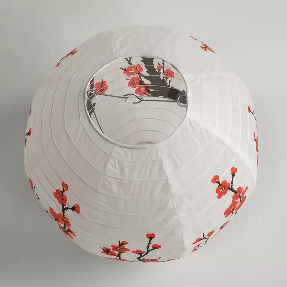 RUI YI LUCKY Cherry bloss Paper Lamp Chinese Japanese Festival Paper Lamp Flower Ball Wedding Decoration Red Sakura Paper Lanter