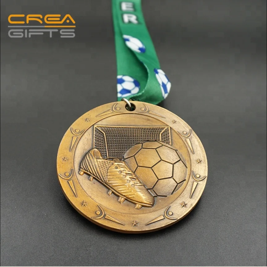2024 Soccer Sport Jersey Medal Football 3d Medal Custom Gold Metal Soccer Medals with Ribbon for Soccer Customization Zinc Alloy