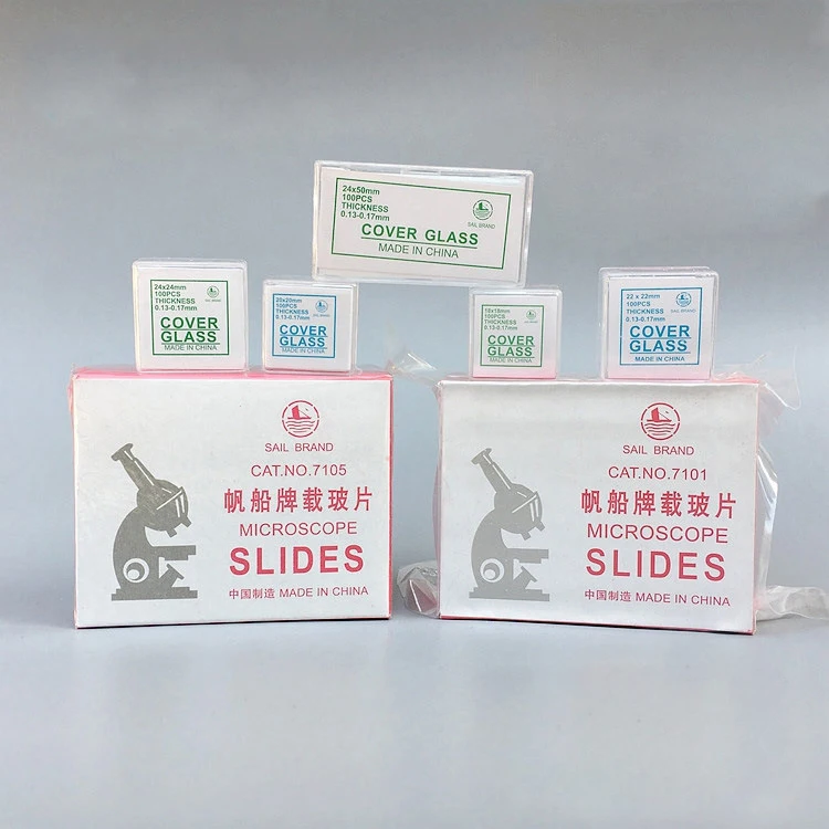 7101 7102 7105 7107 glass boxes sail brand lab prepared microscope slide