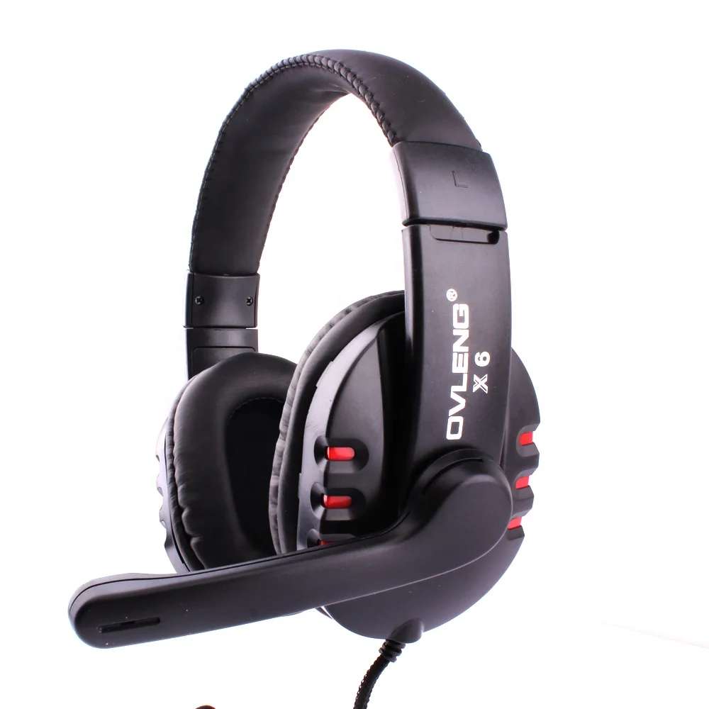 OEM  OVLENG X6  Plug game headphones wired headset Stereo Headset with Mic Volume Control Key