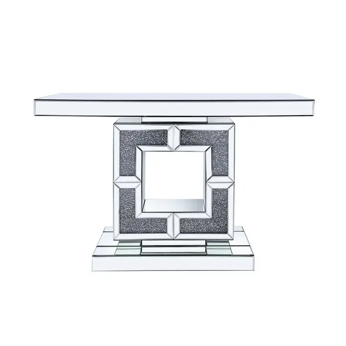 Living Room Furniture Mirrored Console Table Crushed Diamond Hall Table With Wall Mirror