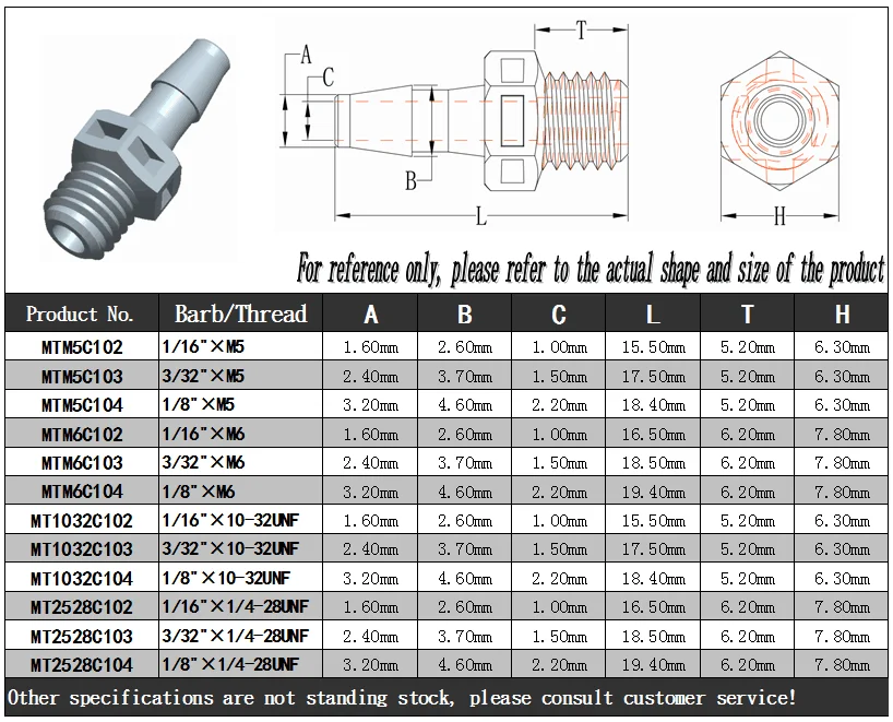 JU Soft Tubing NPT Male Thread To Barb Hose Tail Adapter Plastic Tube Connectors