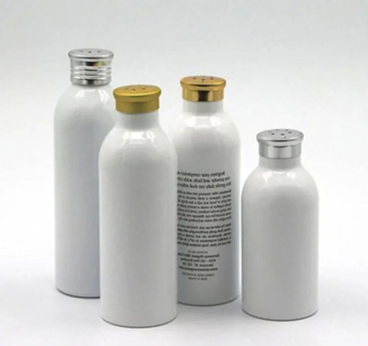
150ml white coating aluminum powder shaker bottle with sifter cap 