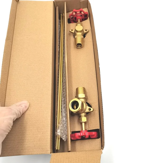 Стеклянный Манометр высокого давления tubluar, медный клапан