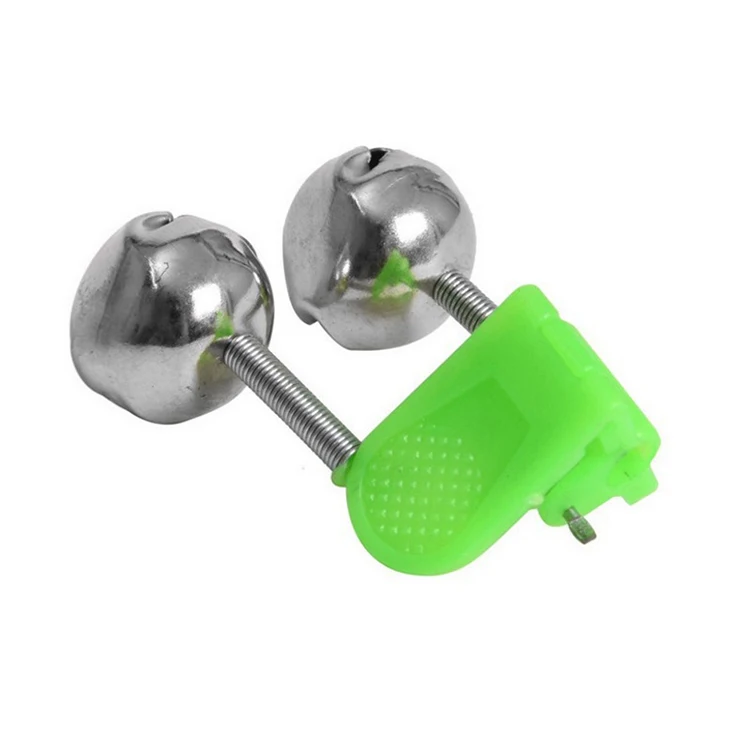 Wholesale 5cm/8g  carp fishing Green ABS Rod Bells Ring Double fishing alarm bell