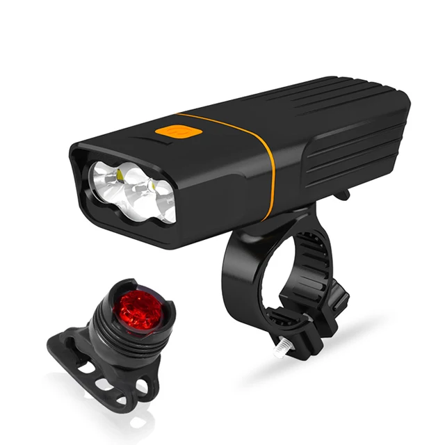 Powerful USB Plastic Bicycle Front Light Handlebar 3 led super bright flashlight bicycle front lights