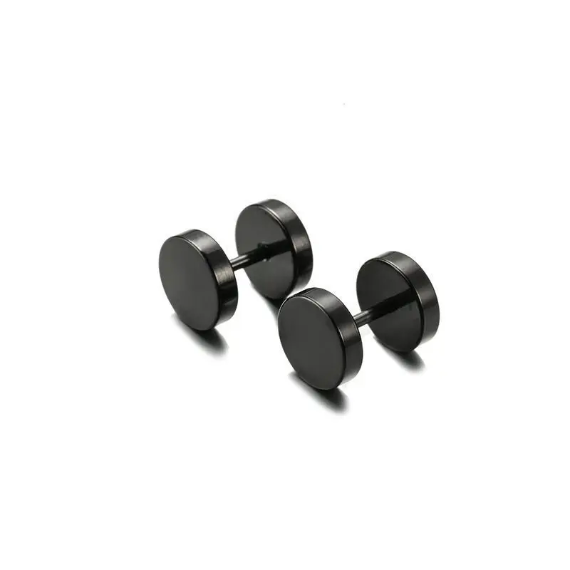 SC Hot Hip Hop Colorful  Stainless Steel Stud Earrings INS Sports Dumbbell Stud Earrings for Men Women