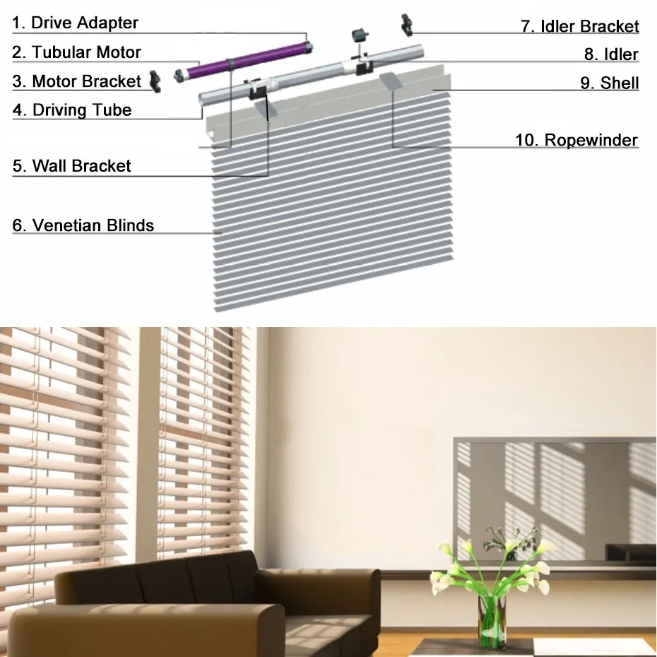 Factory direct sales Tuya smart electric tubular roller shutter for electric blind 35mm motor