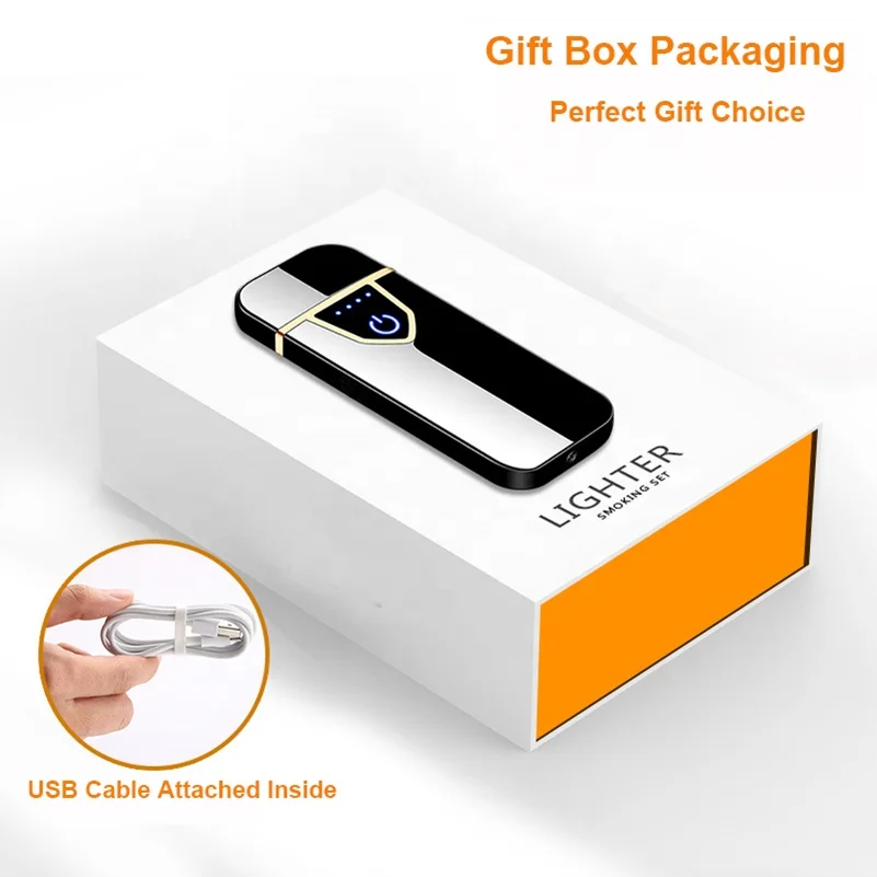 Hot Selling Finger Touch Screen Electric Lighter Tungsten Ignition Usb Rechargeable Electronic Smart Lighter For Cigarette