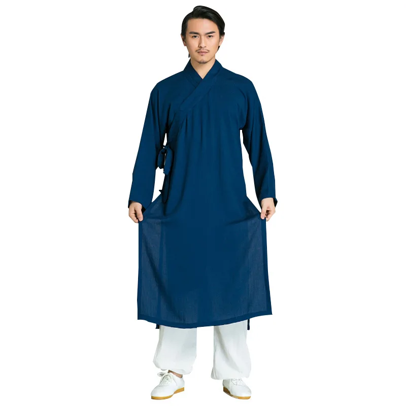 Unisex Wudang Taoist Robe Chinese Kung Fu and Shaolin Buddhist Monk Sportswear Training Cotton and Spandex for Adults