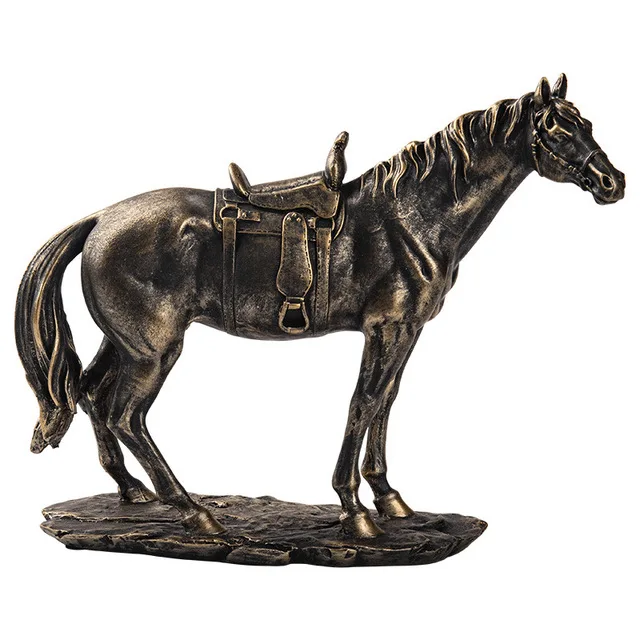 Resin Figurine Statues Custom Classic Horse Ornament Handicraft Living Room Decoration Home Study Office Desk Creative Gift