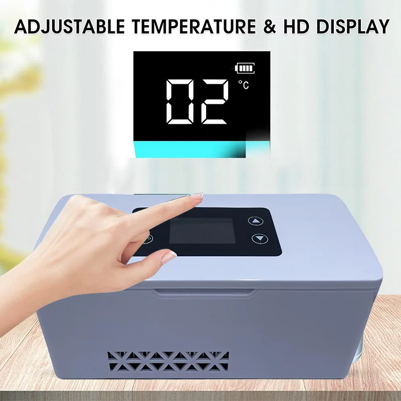 12v Mini Fridge with Temperature Control Portable Insulin Refigerador Refrigeration Insulin Cooler Box for Travel