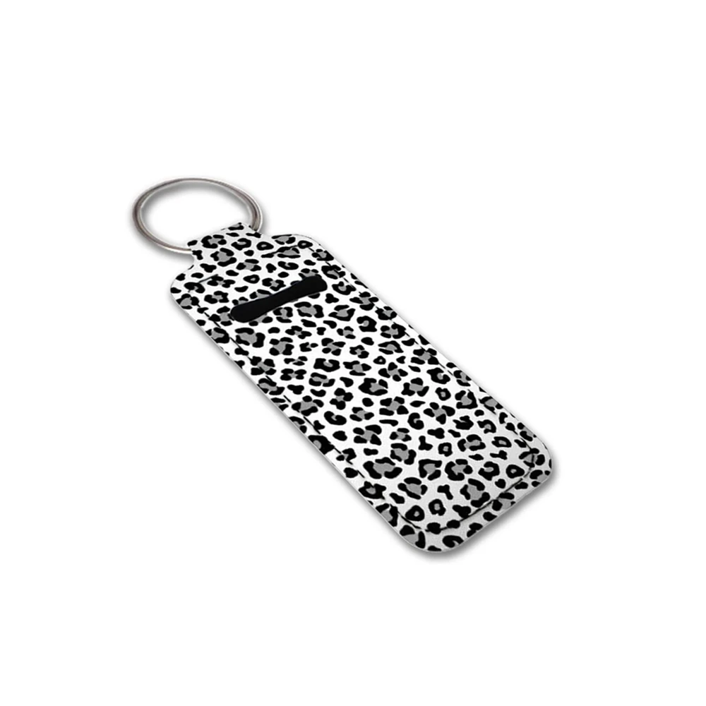 Custom Logo Neoprene Lipgloss Holder Keychain For Girls Lipstick Protection Sleeve Pocket Clip On Key Chains Chapstick Bags