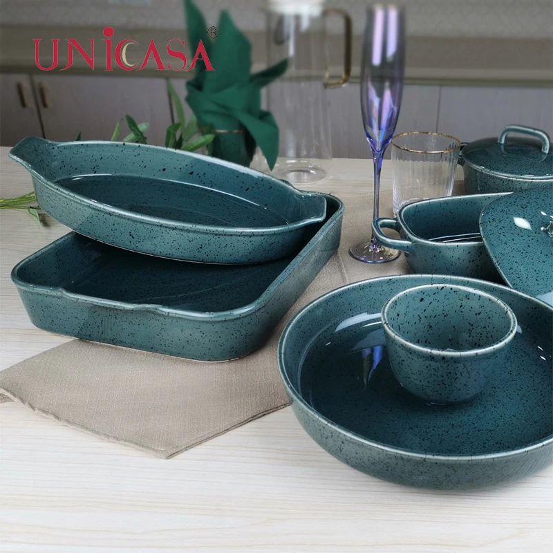 OEM/ODM Wholesale Kitchen Ware  Microwave Oven Use Stoneware Serving Baking Dish Ceramic Bakeware Sets