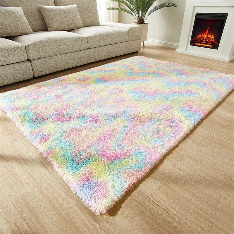Fluffy Rug Machine Made Carpets Bedroom Customized Soft Area Rugs And Carpets Living Room