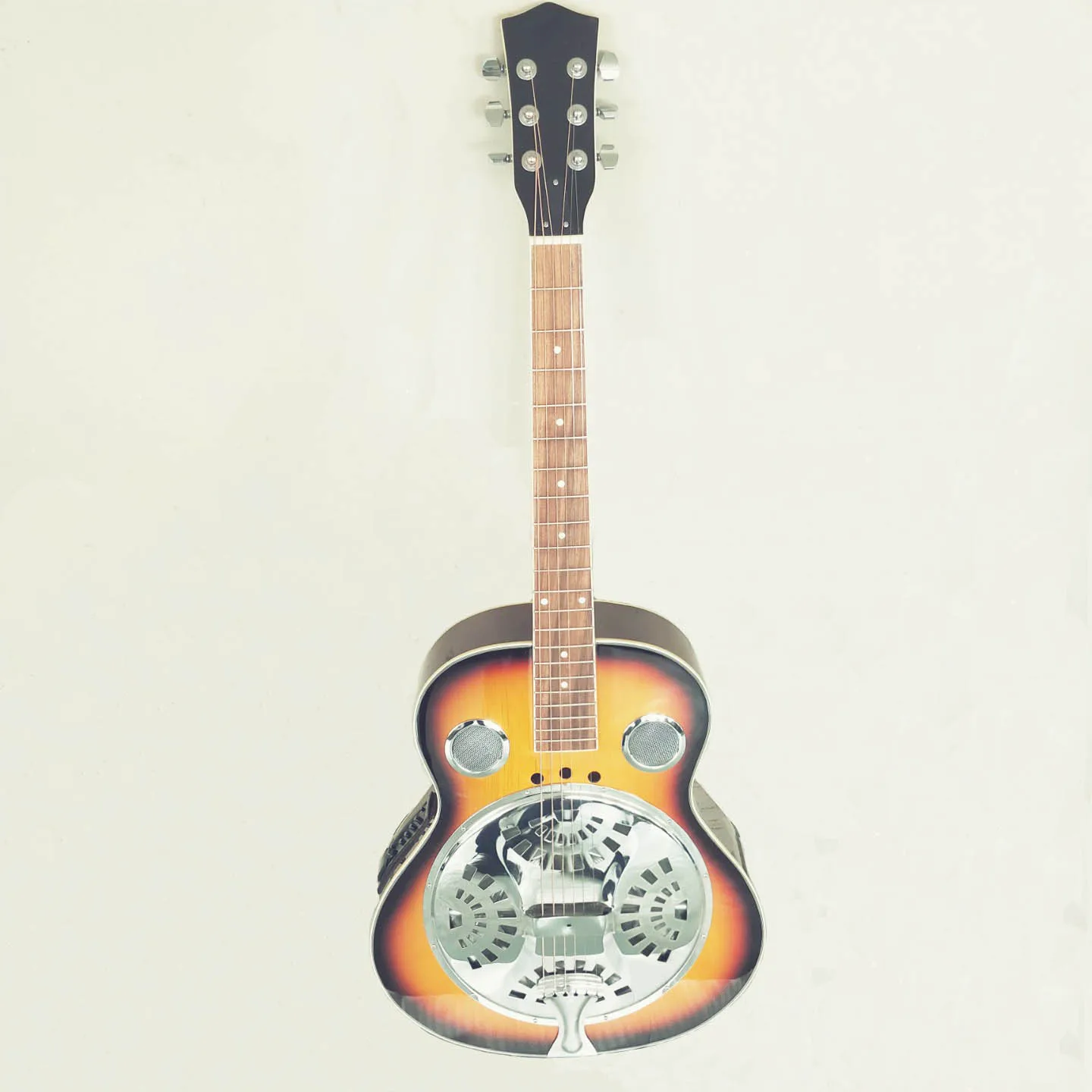 Electric  Guitar Resonator 6 String  Double F Hole Resophonic Electric Guitar