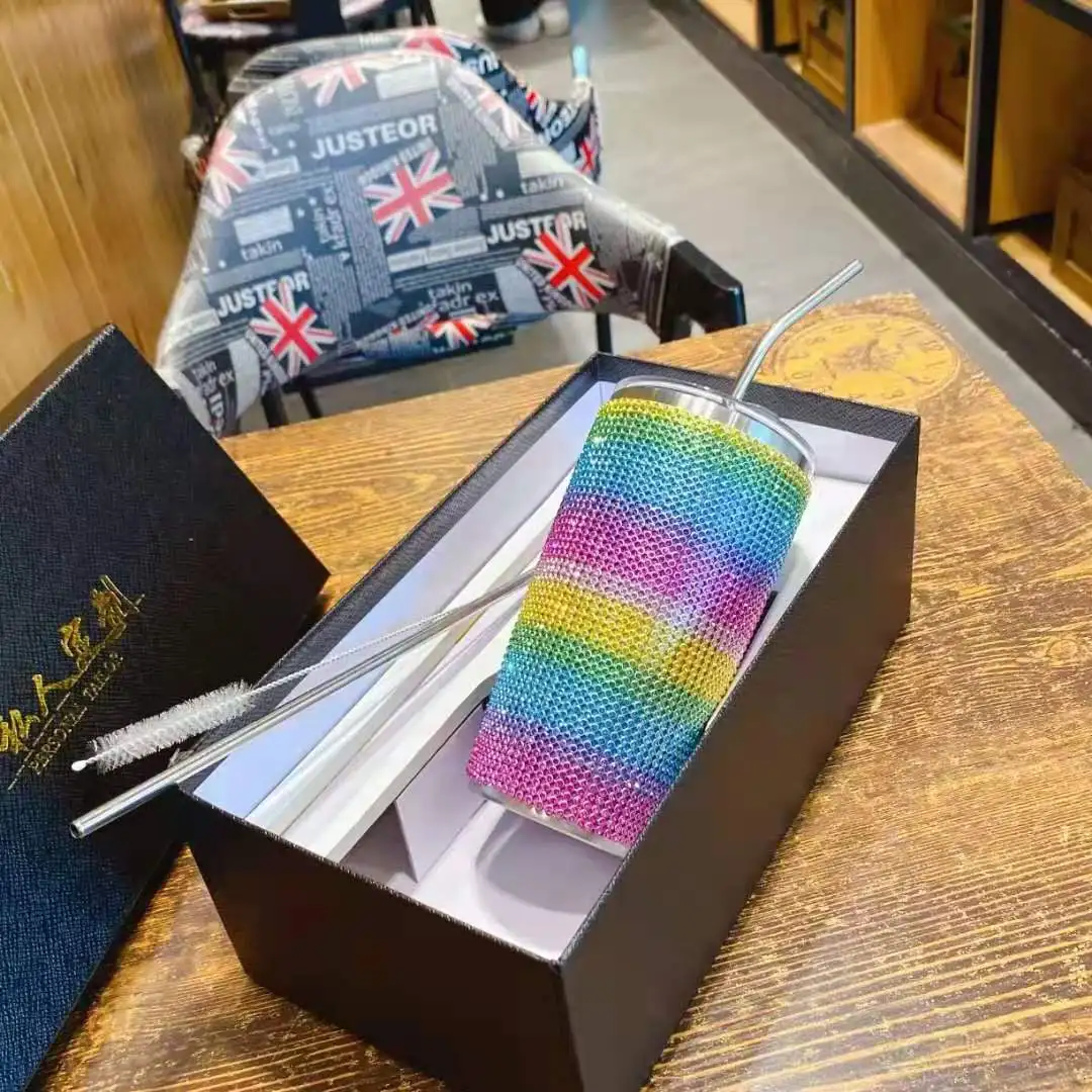 Light luxury style very shiny insulated coffee travel mug stainless steel coffee mug with spillproof lid sublimated blank water