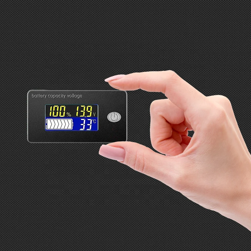 Li-ion Lifepo4 Lead acid Battery Capacity Indicator 12V 24V 36V 48V 60V 72 Display LCD Voltmeter Temperature Meter Tester JS-C35