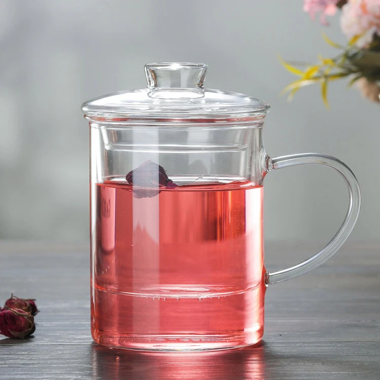 Лучшее качество, термостойкая стеклянная кофейная чашка с крышкой