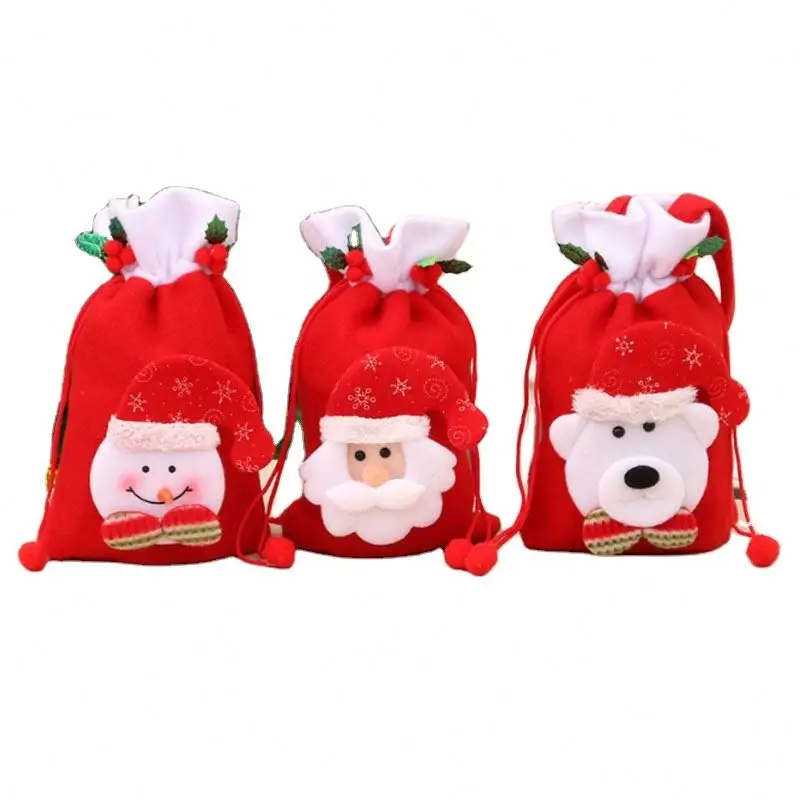 
Merry Christmas pick snowman children Christmas gift bags decoration portable cheap Xmas gift bags 