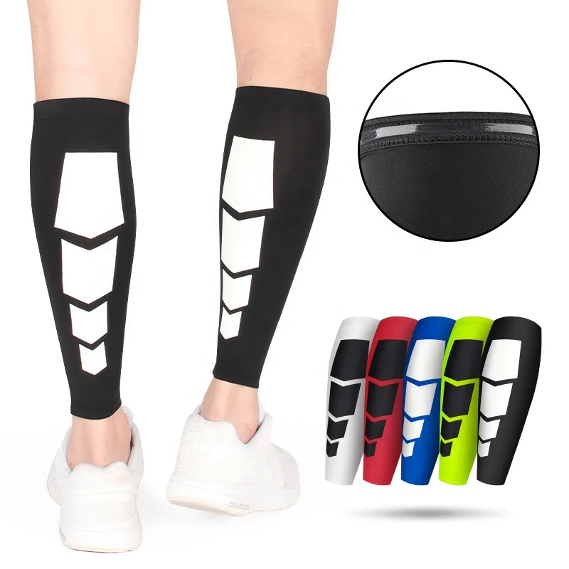 Multi Color Elastic Calf Sleeve Support Outdoor Football Shin Guard Soccer Socks Leg Protector For Children Adult Youth