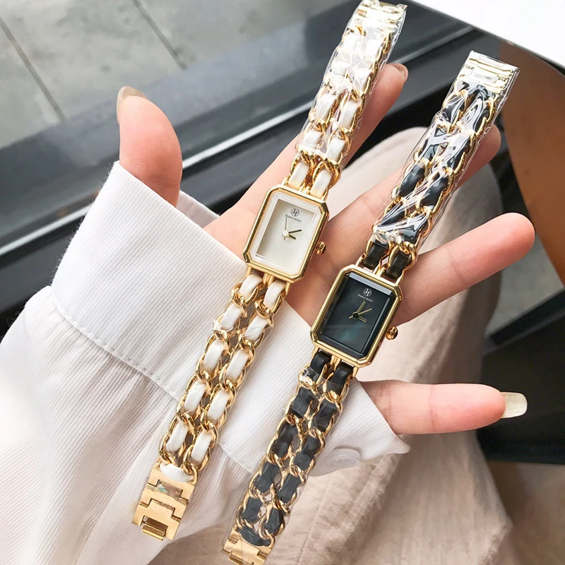 2022 Vintage Fashion Crystal Rose Gold Square Ladies Watch Bracelet Cheap Quartz Watch