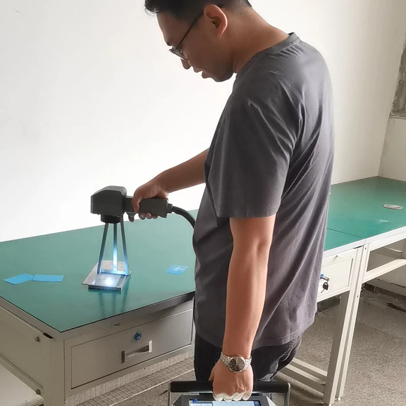 Small handheld 20W 30W portable fiber laser marking machine for metal jewelry printing